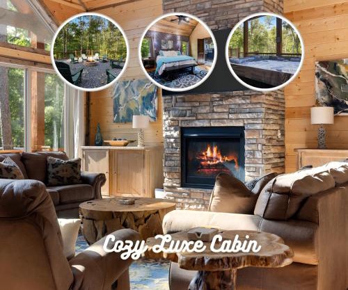 Cozy Luxe Cabin Hot Tub Firepit